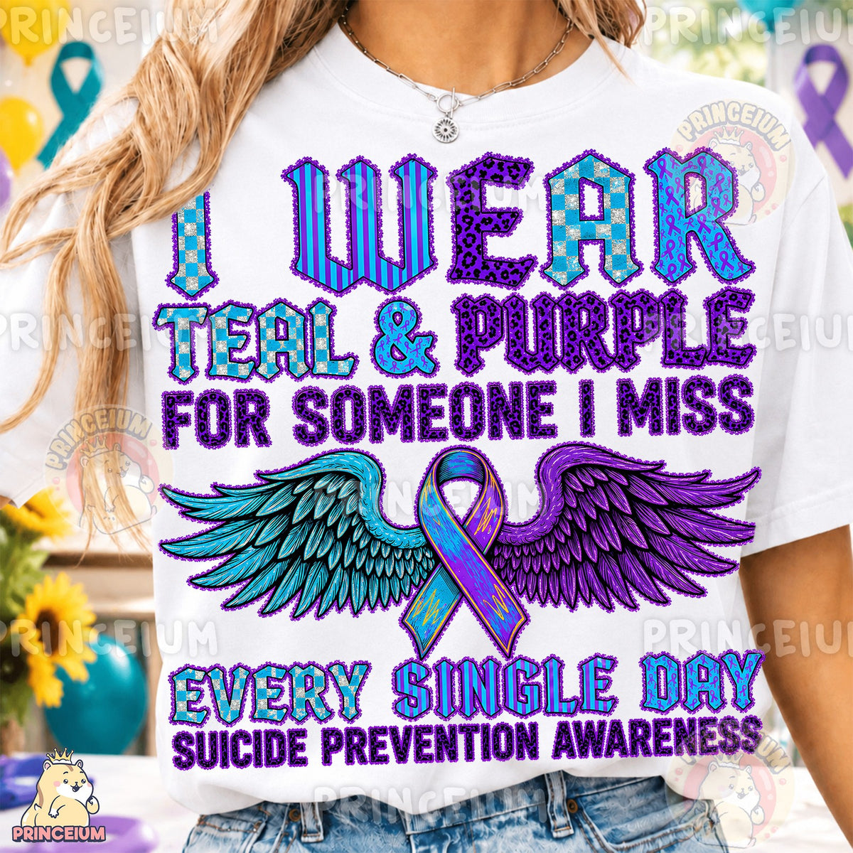 Teal & Purple Suicide Prevention Wings