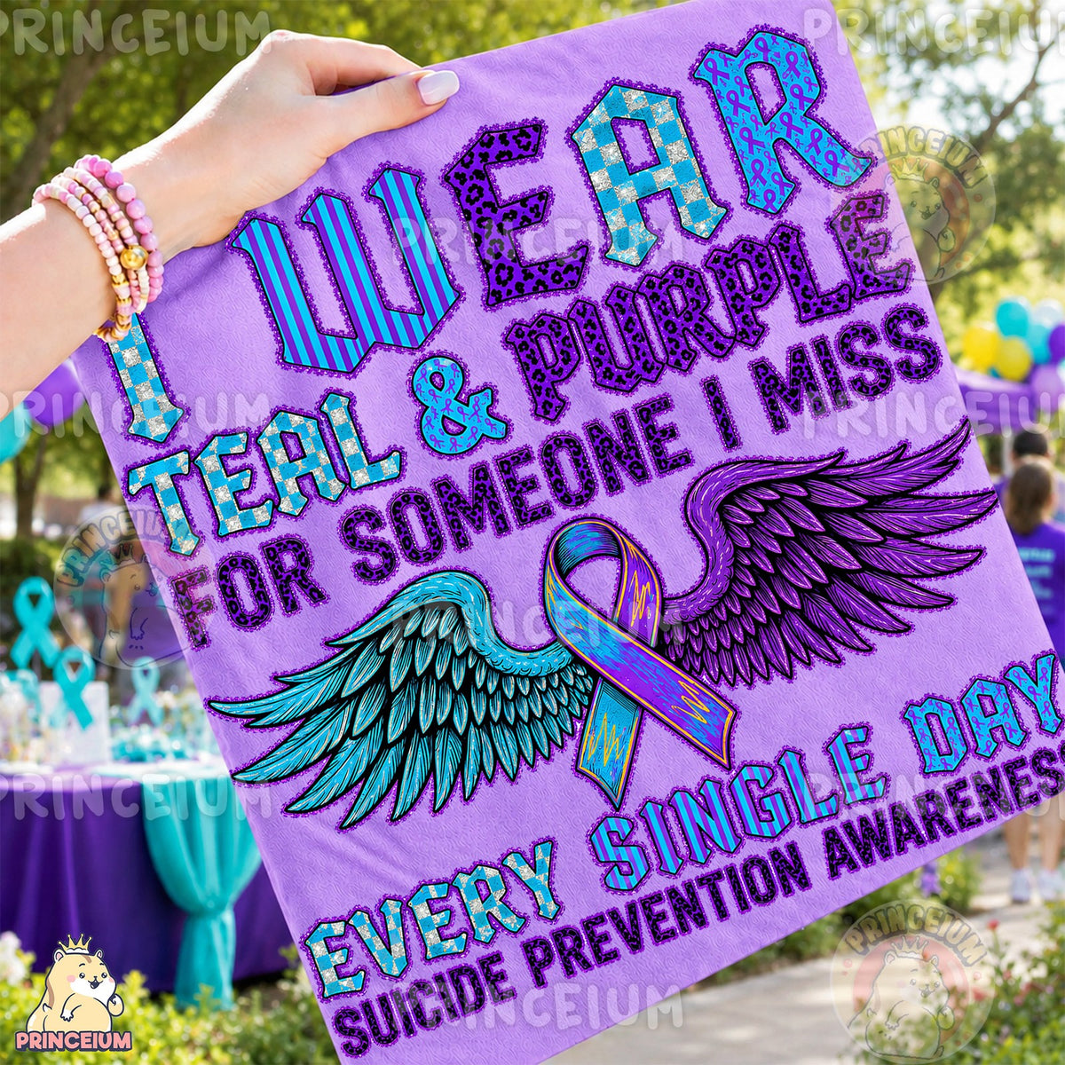 Teal & Purple Suicide Prevention Wings