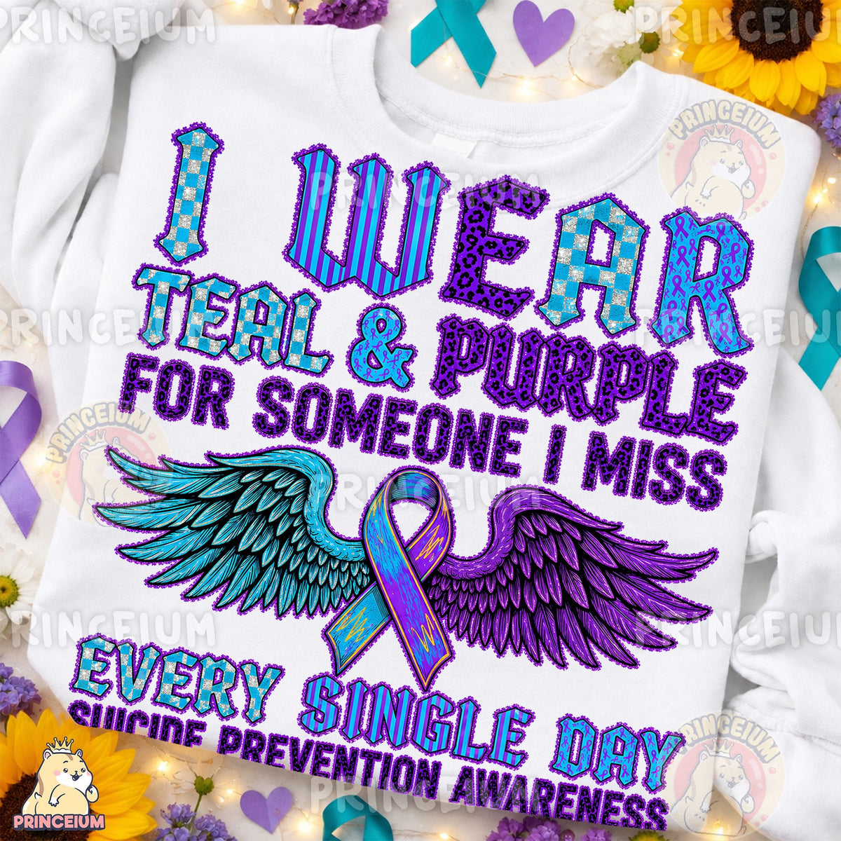 Teal & Purple Suicide Prevention Wings