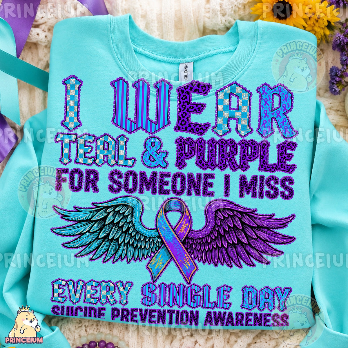 Teal & Purple Suicide Prevention Wings