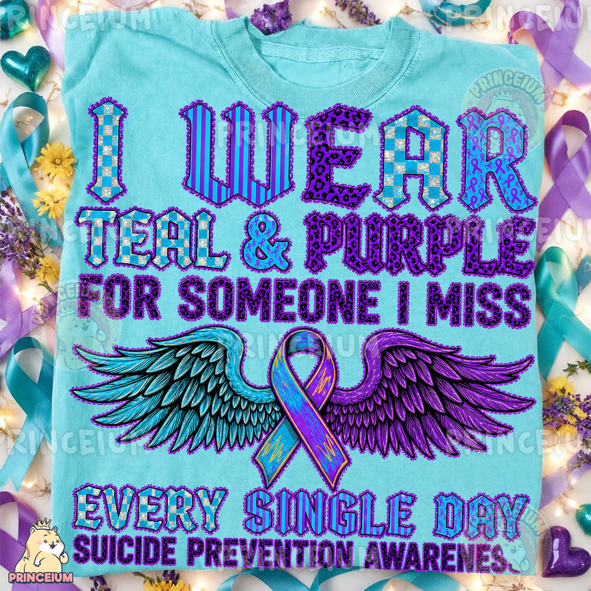Teal & Purple Suicide Prevention Wings