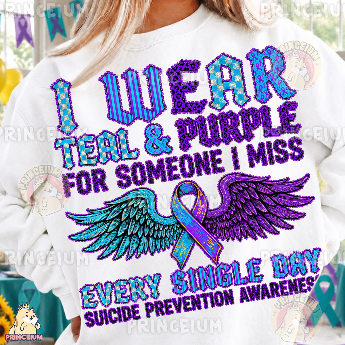Teal & Purple Suicide Prevention Wings