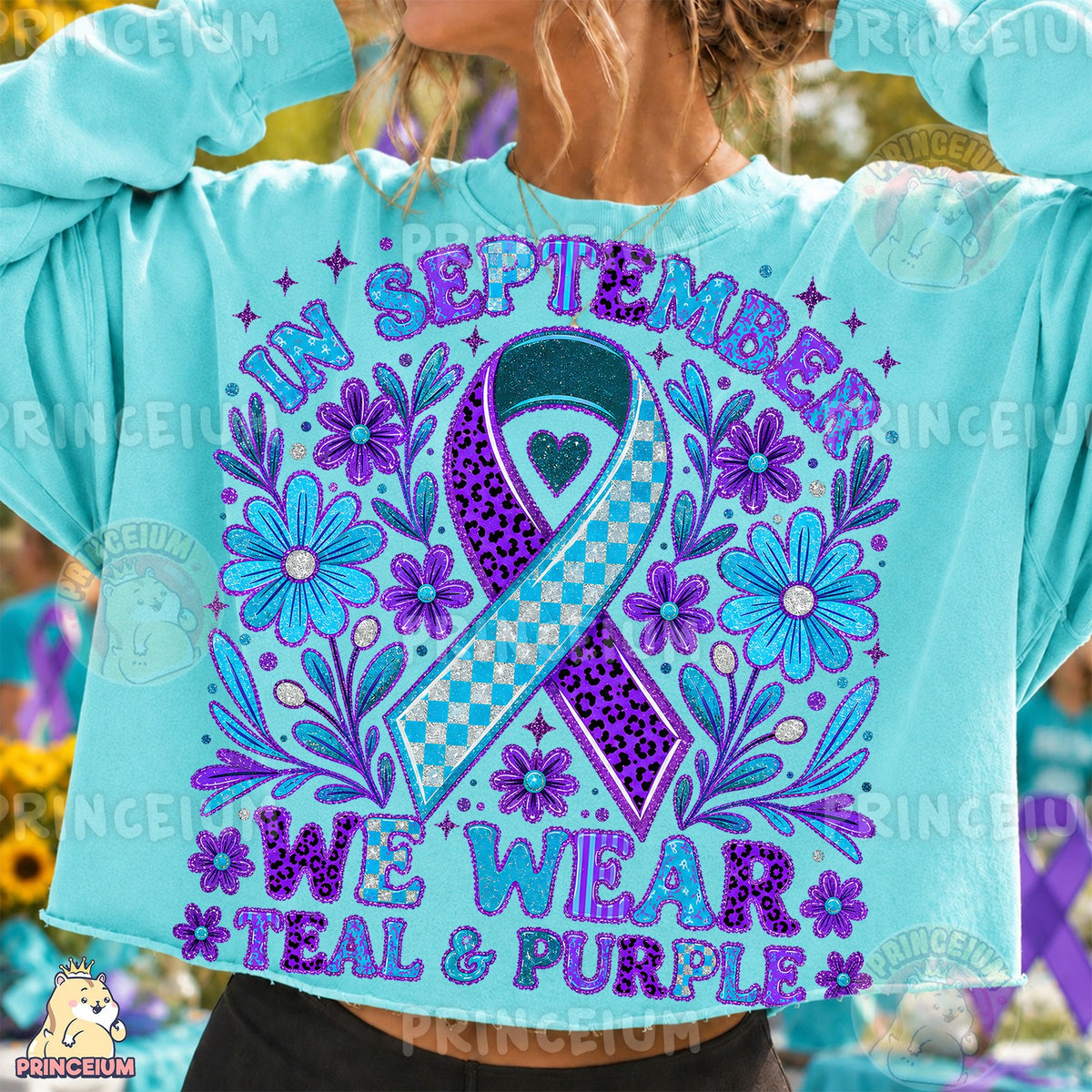 Teal & Purple Awareness Ribbon