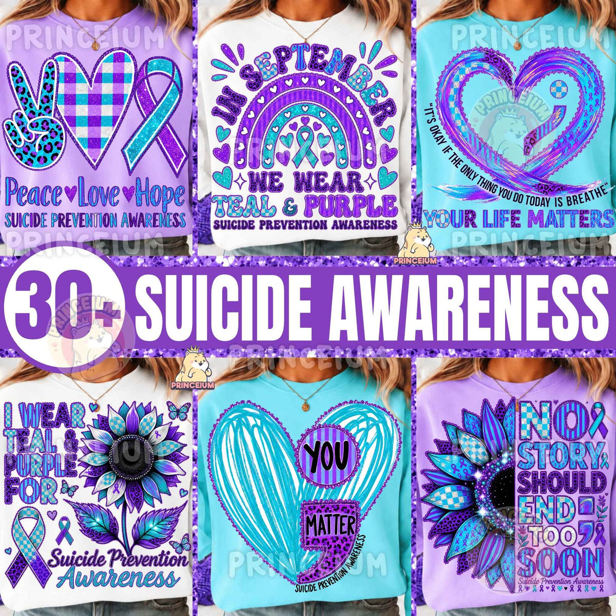 Teal Sunflower & Every Life Suicide Prevention Bundle