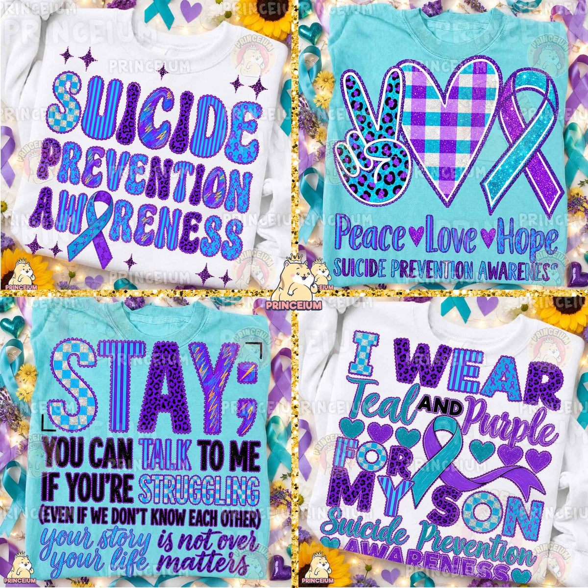Teal Sunflower & Every Life Suicide Prevention Bundle