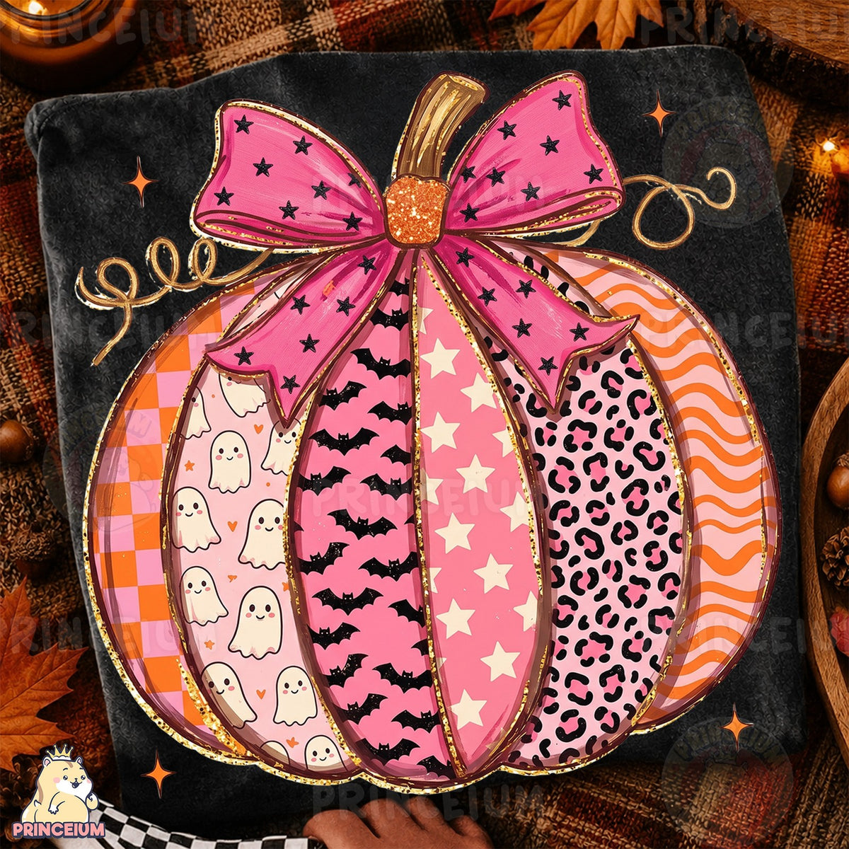 Coquette Patchwork Pumpkin