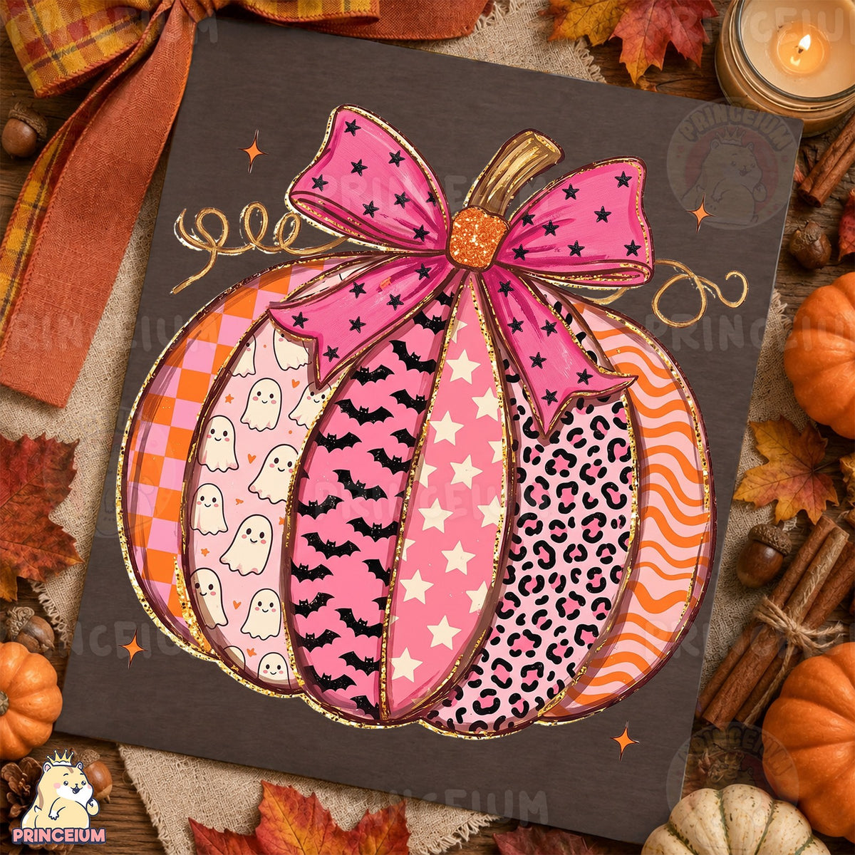 Coquette Patchwork Pumpkin