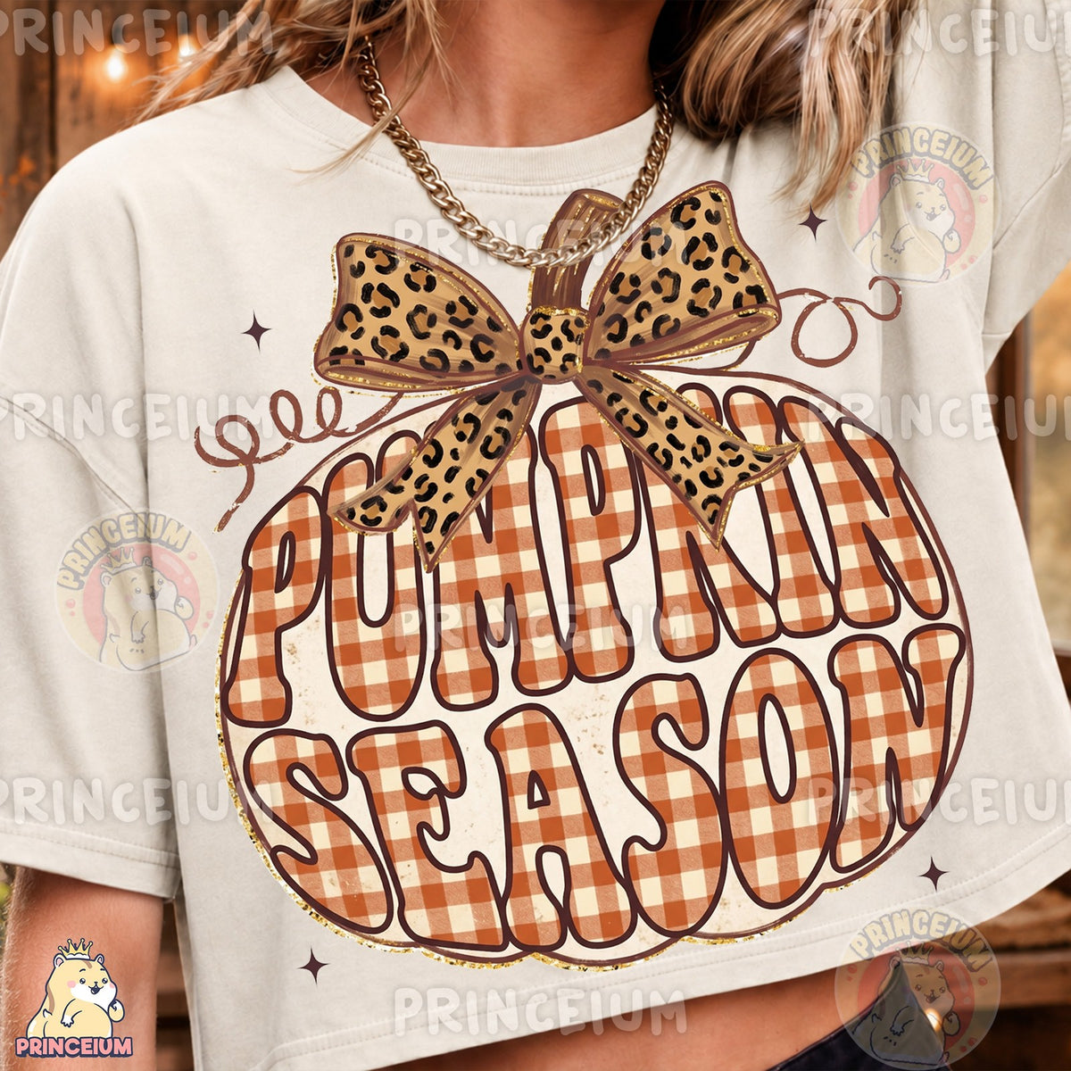 Pumpkin Season Leopard Bow