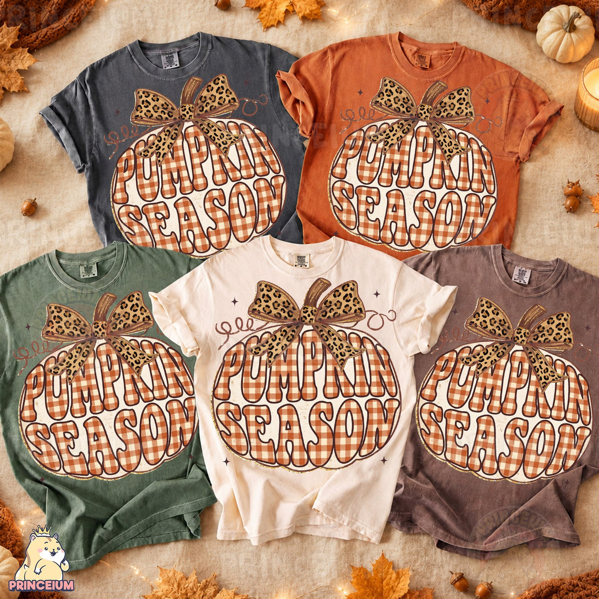 Pumpkin Season Leopard Bow