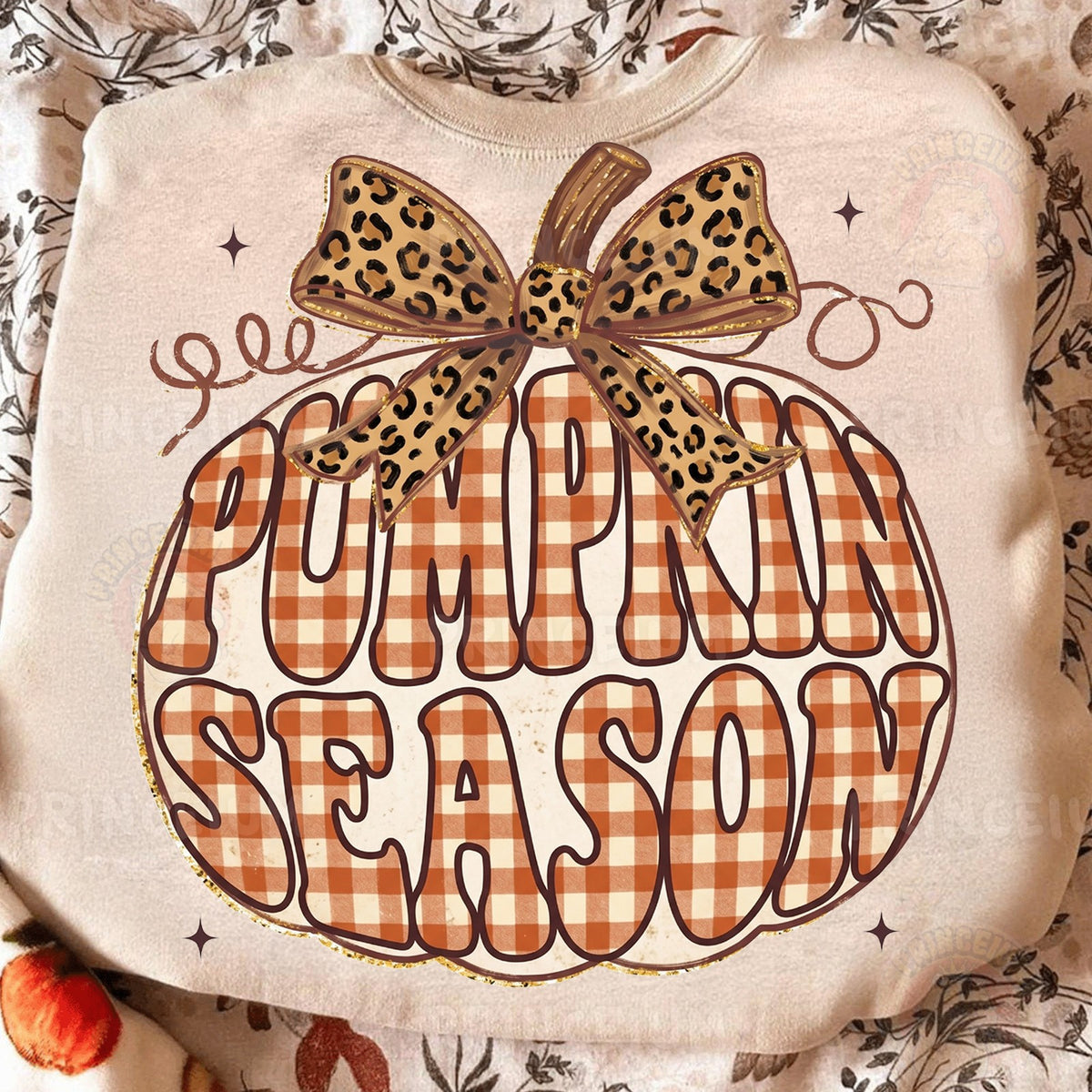 Pumpkin Season Leopard Bow