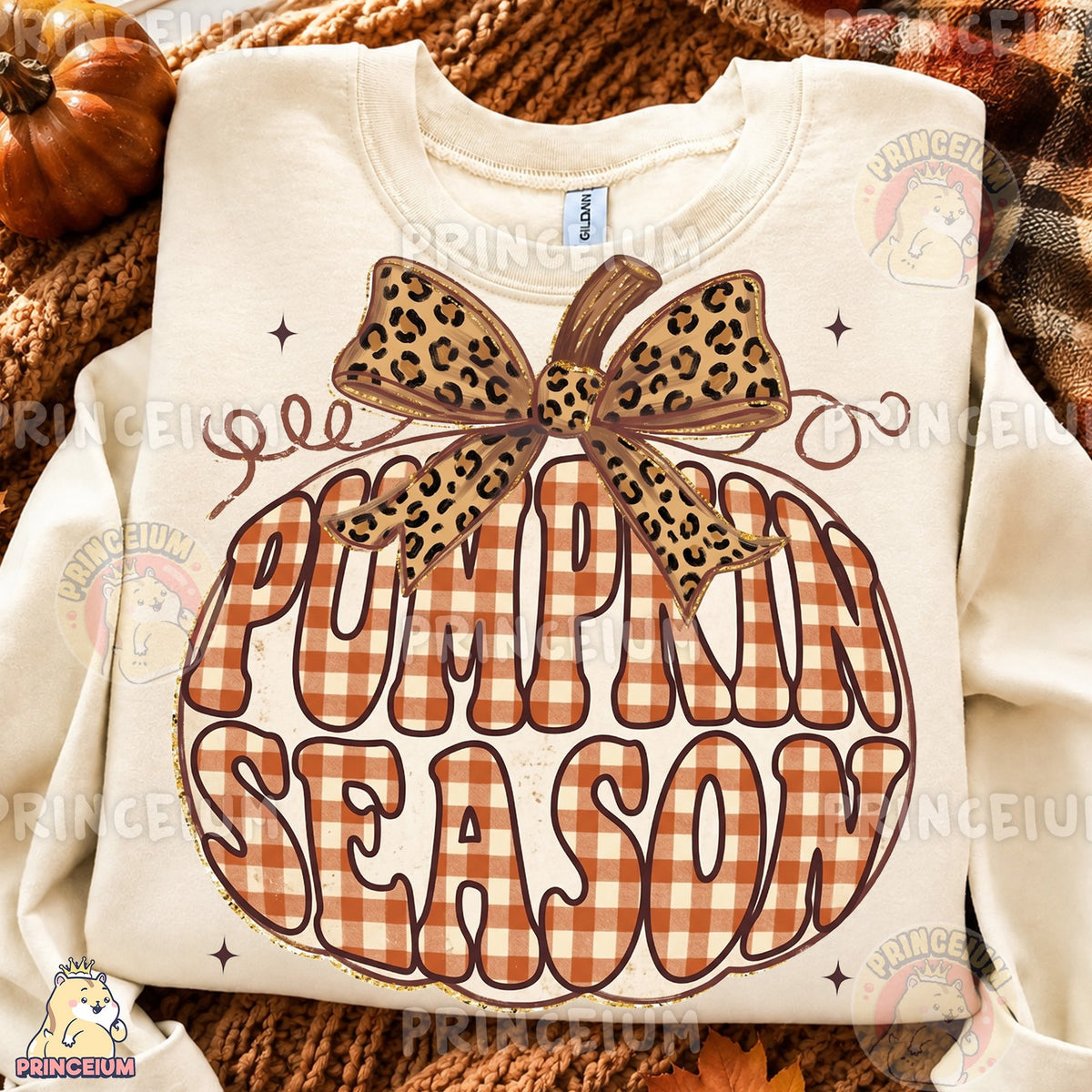 Pumpkin Season Leopard Bow