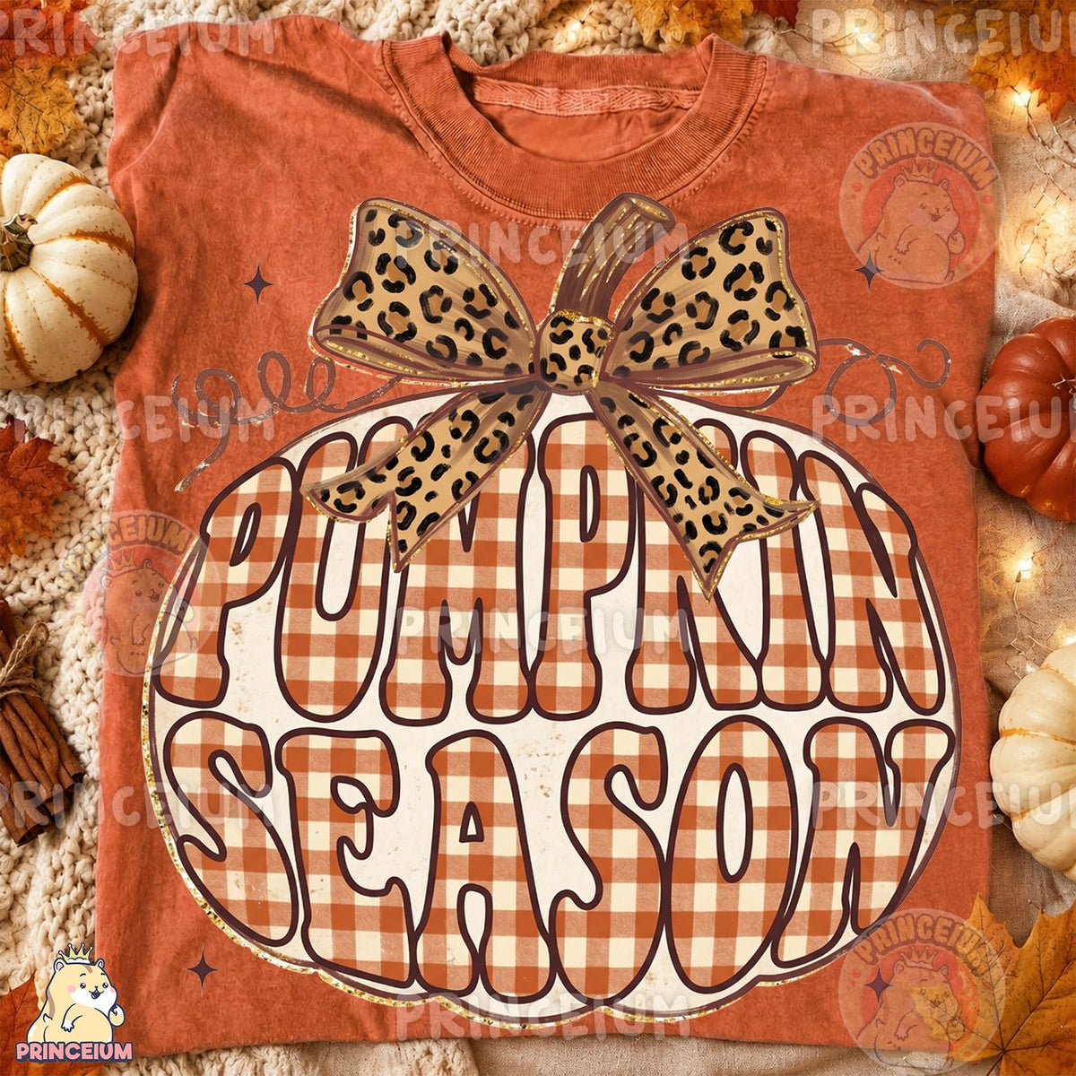 Pumpkin Season Leopard Bow