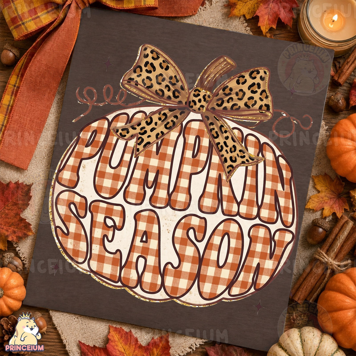 Pumpkin Season Leopard Bow