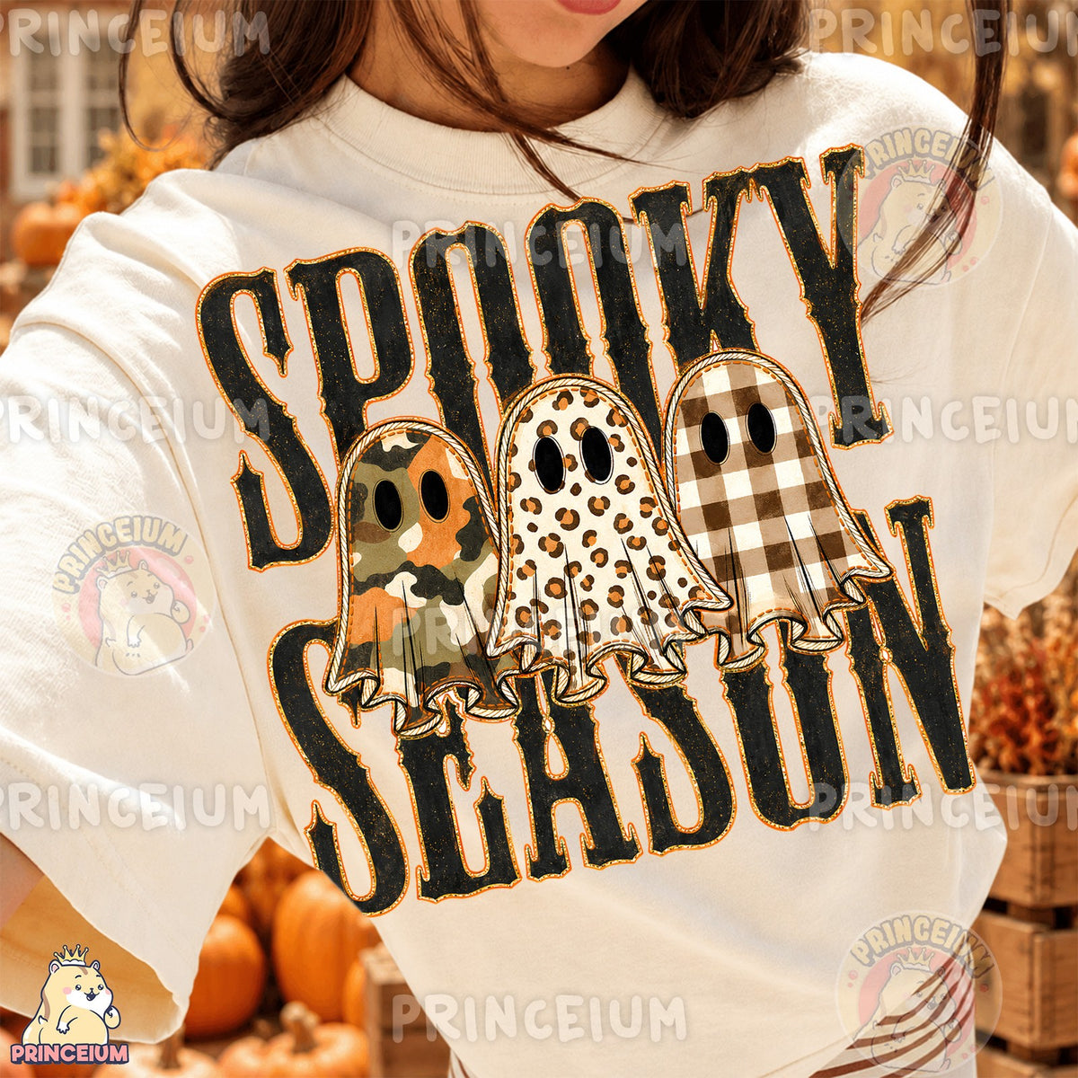 Spooky Season Patterned Ghosts