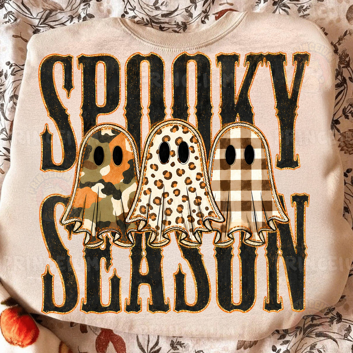 Spooky Season Patterned Ghosts