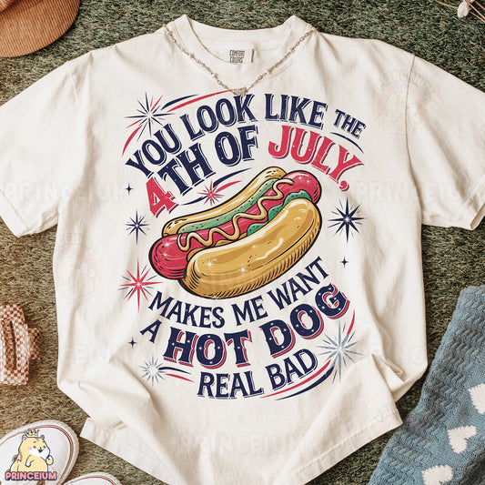 a t - shirt that says you look like the 4th of july makes me want