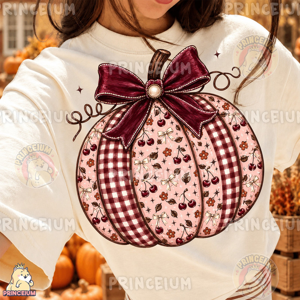 Coquette Cherry Gingham Pumpkin