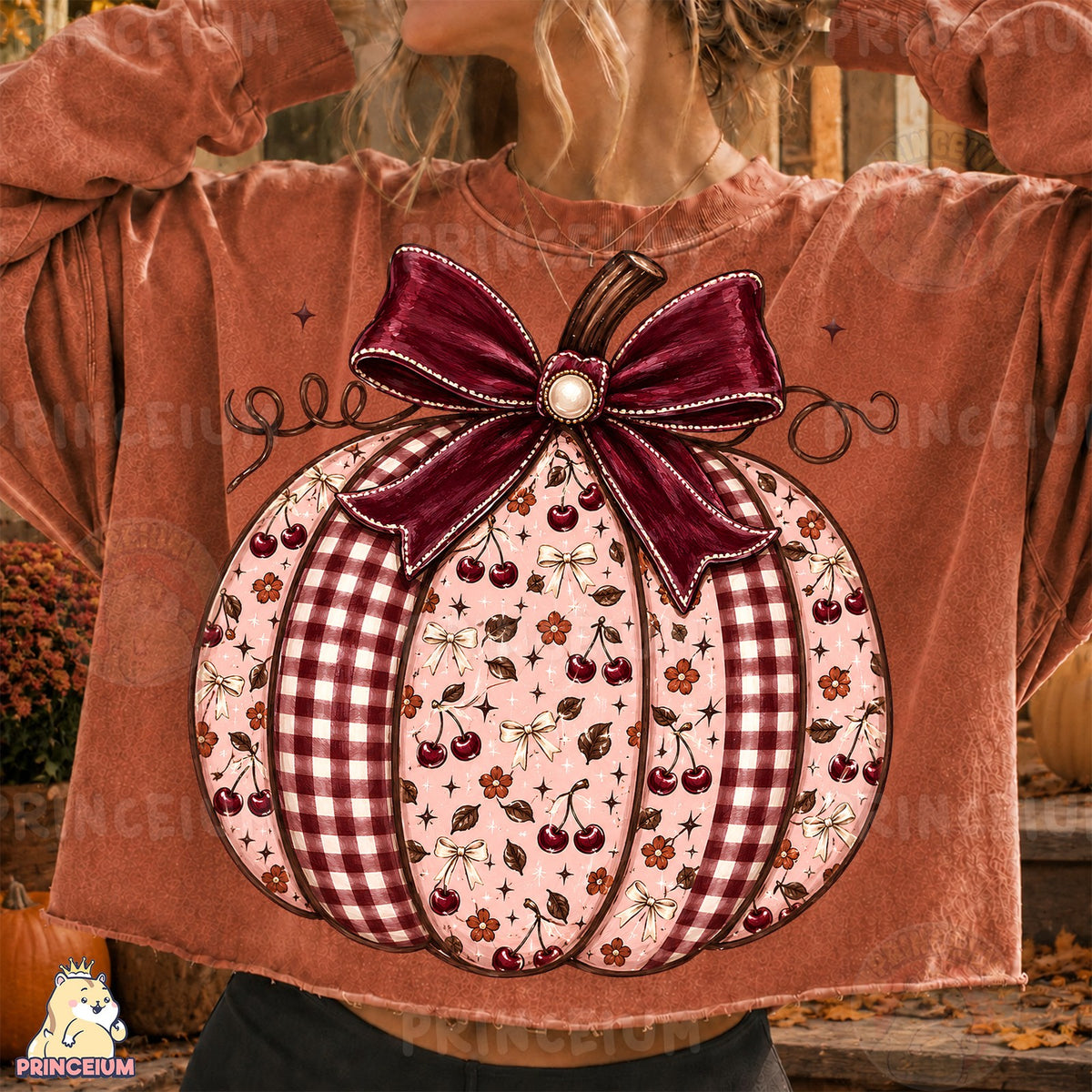 Coquette Cherry Gingham Pumpkin
