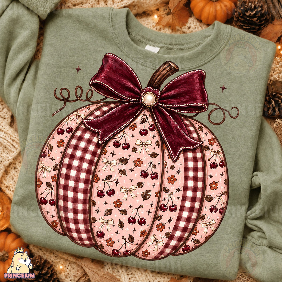 Coquette Cherry Gingham Pumpkin