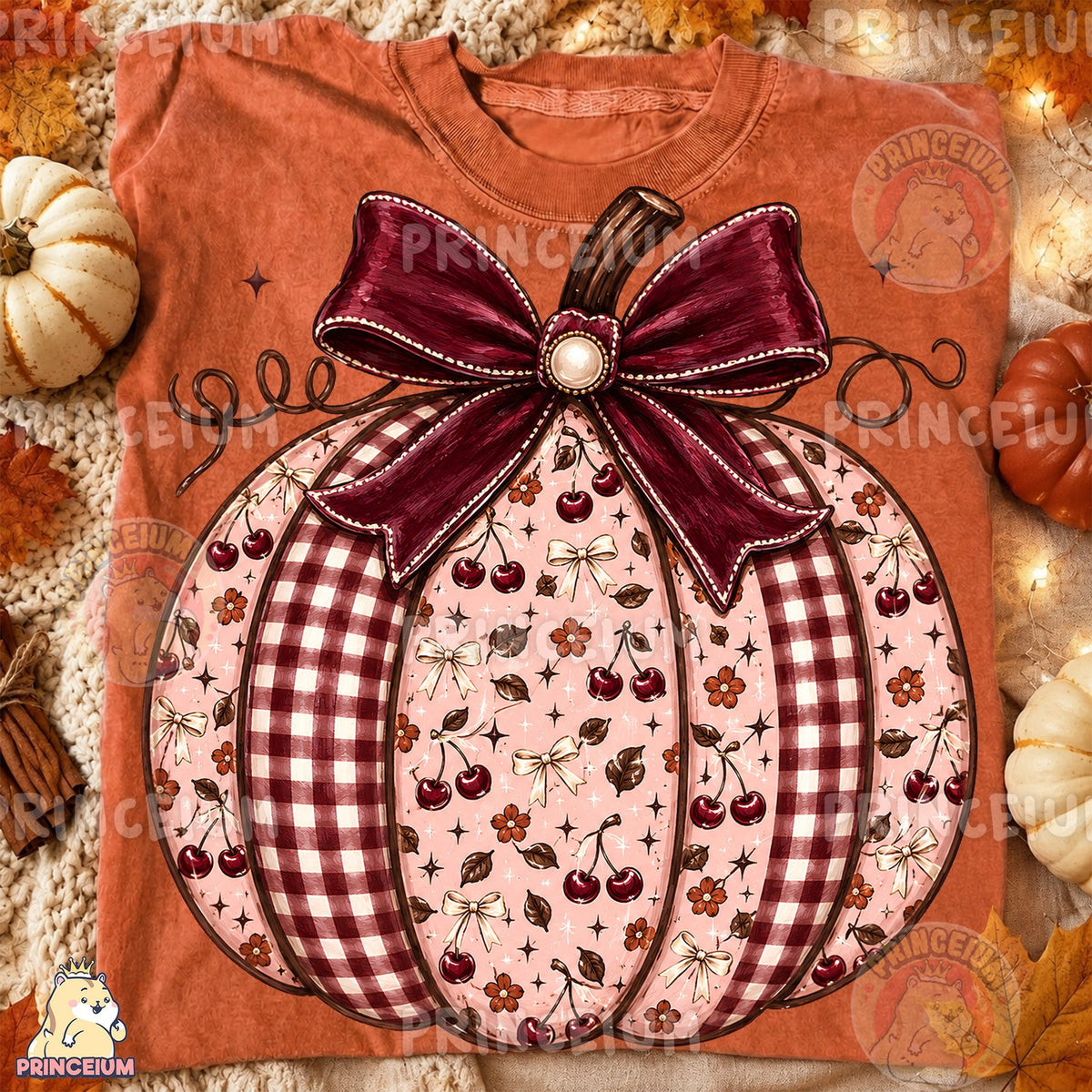 Coquette Cherry Gingham Pumpkin