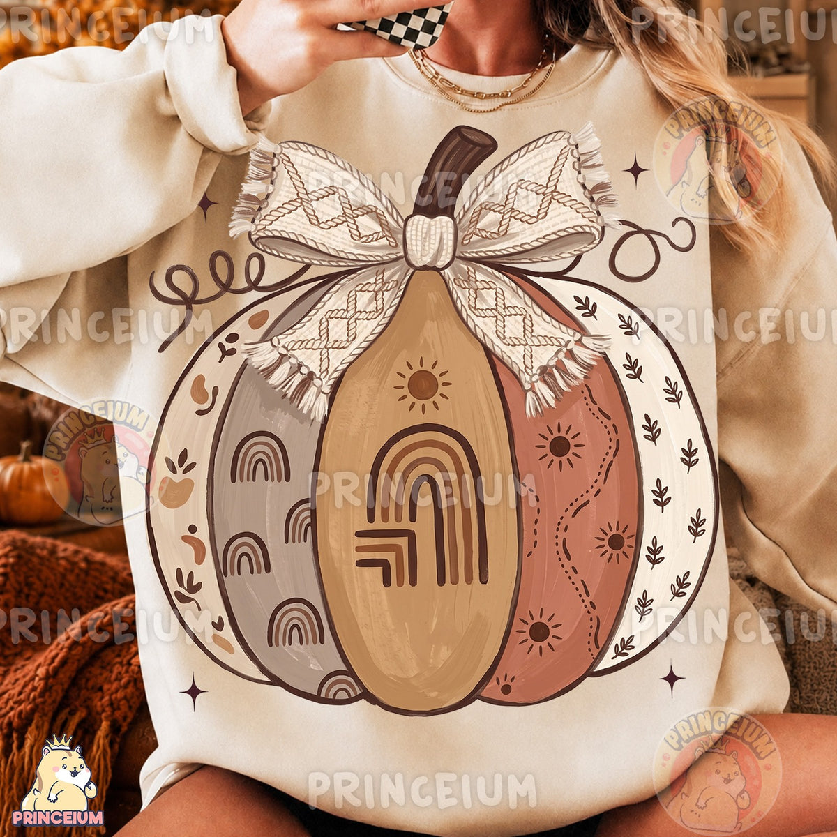 Boho Pumpkin Bow