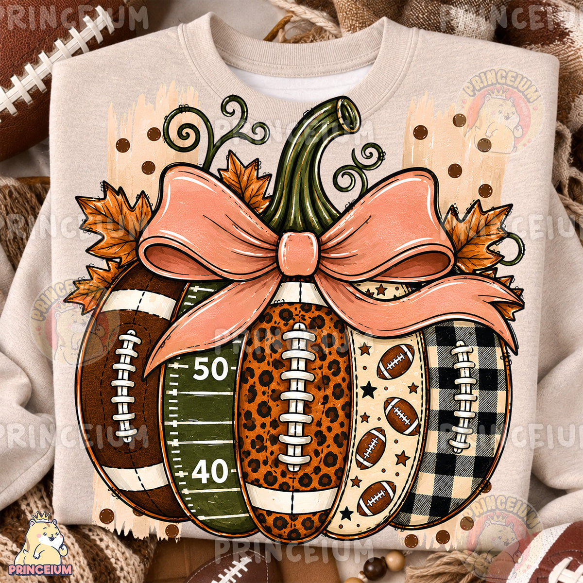 Football Pumpkin & Gameday Pennant Bundle