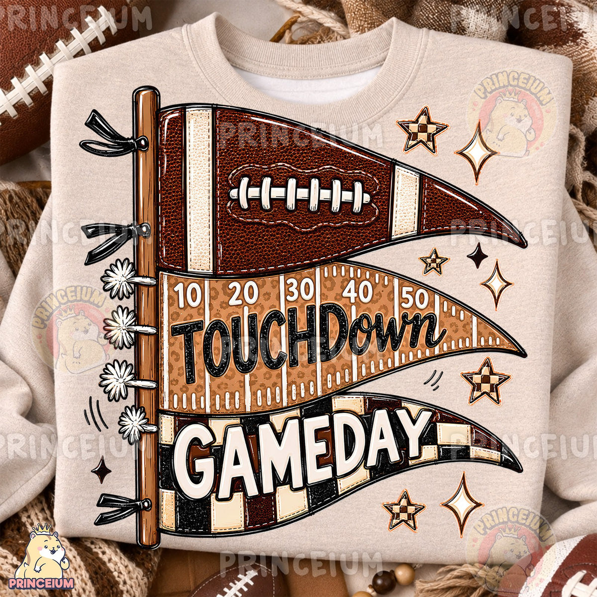 Football Pumpkin & Gameday Pennant Bundle