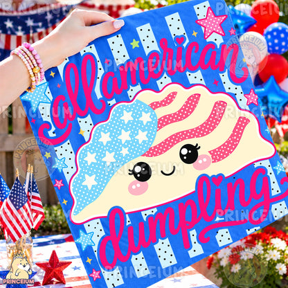 All American Dumpling PNG, Cute Patriotic Dumpling Shirt Design, Funny 4th of July Sublimation