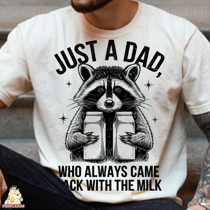 a raccoon reading a book just a dad who always came back with the
