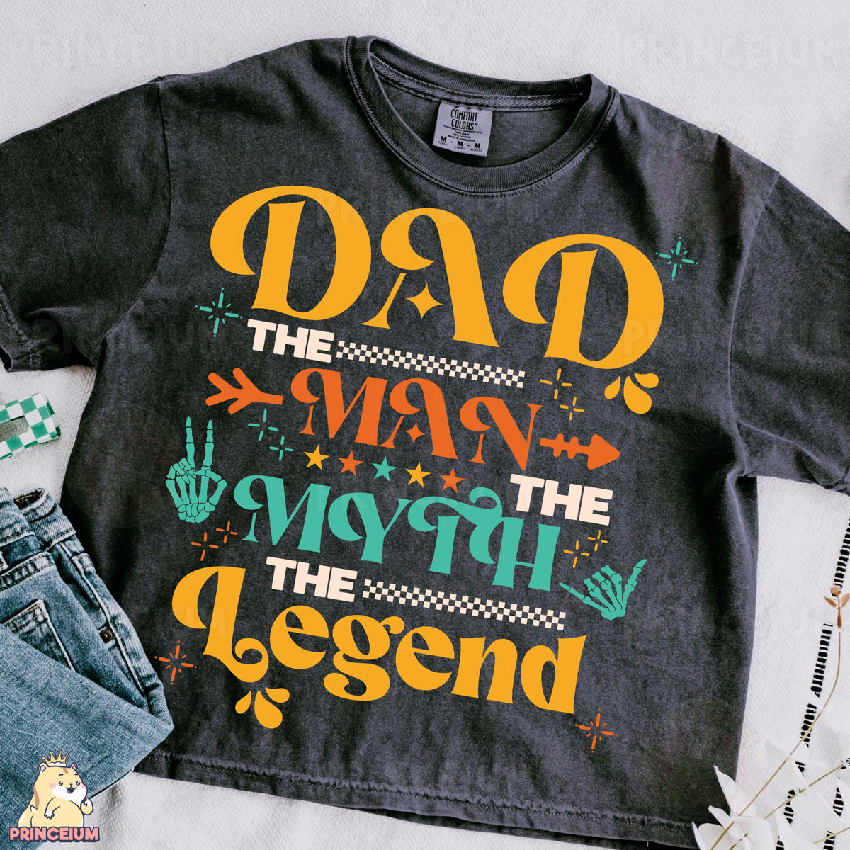 a t - shirt that says dad the prip the happy the nerd