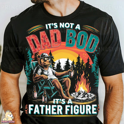 a man wearing a t - shirt with a picture of a bear sitting in a