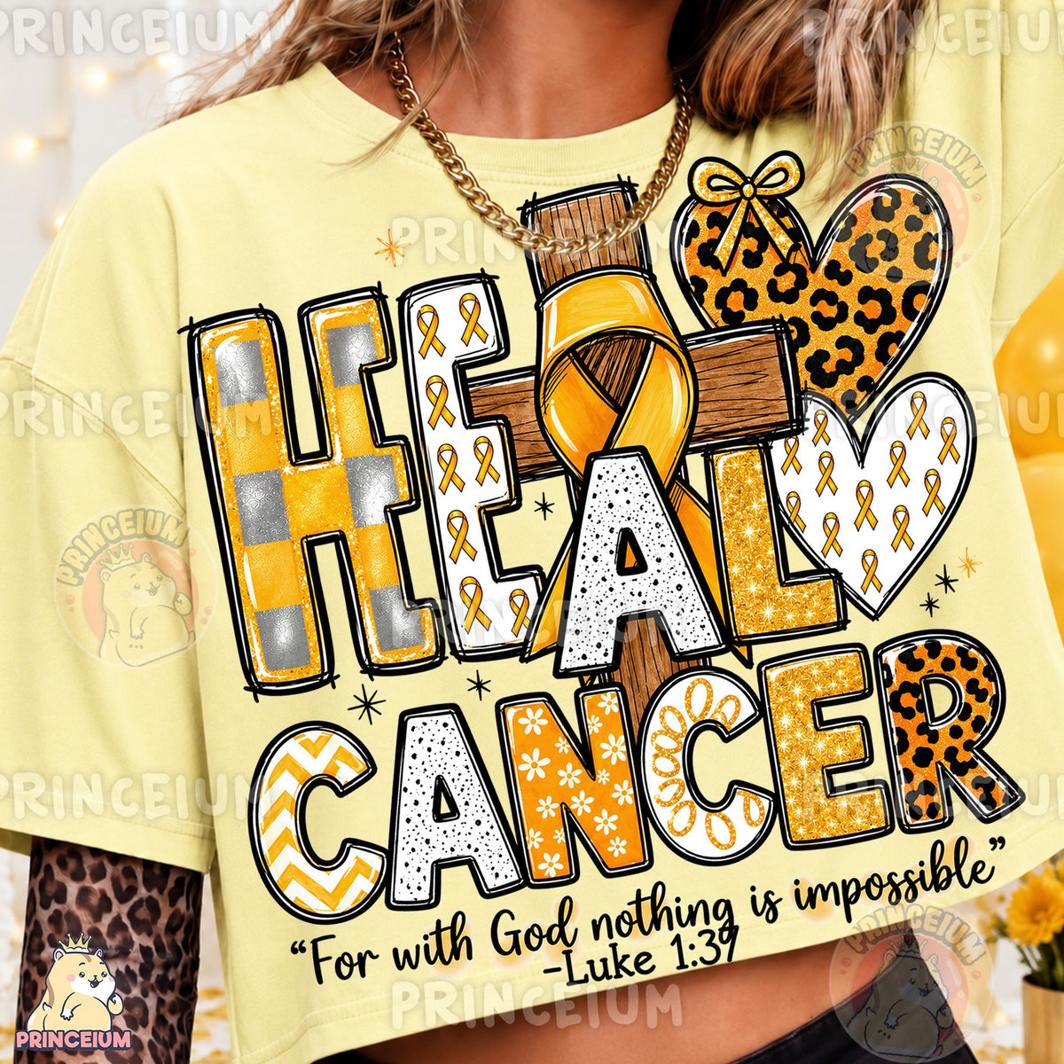 Heal Cancer Gold Ribbon