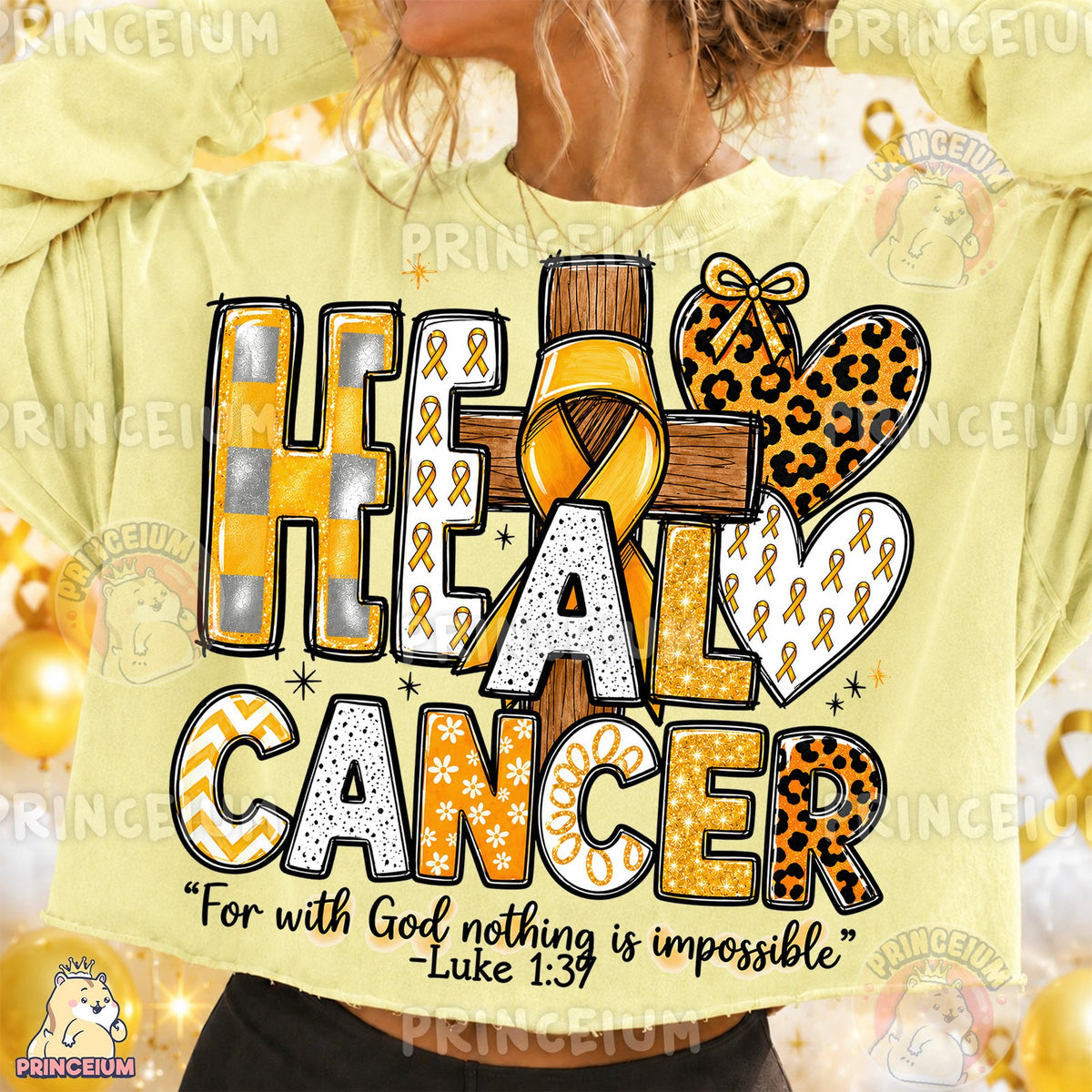 Heal Cancer Gold Ribbon