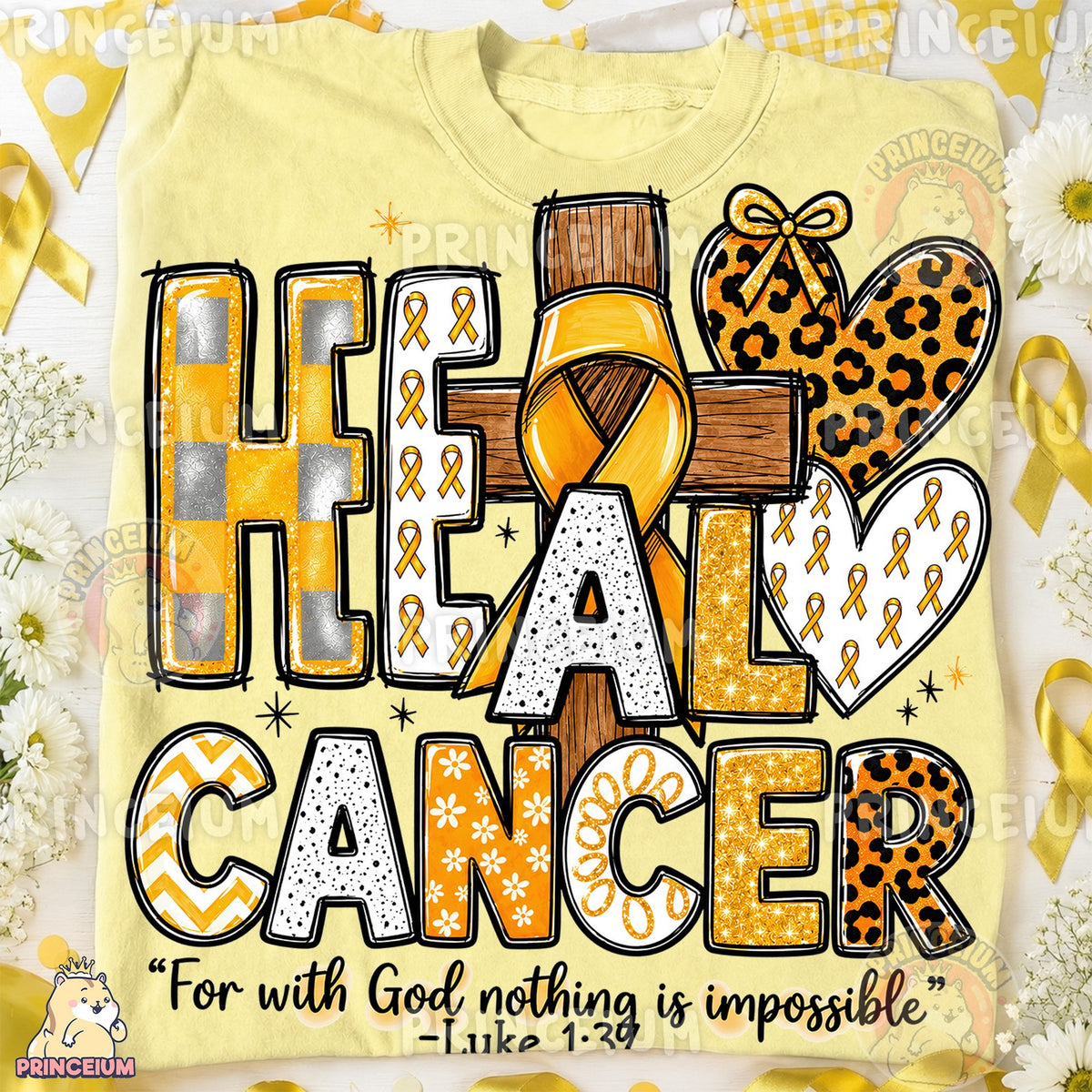 Heal Cancer Gold Ribbon