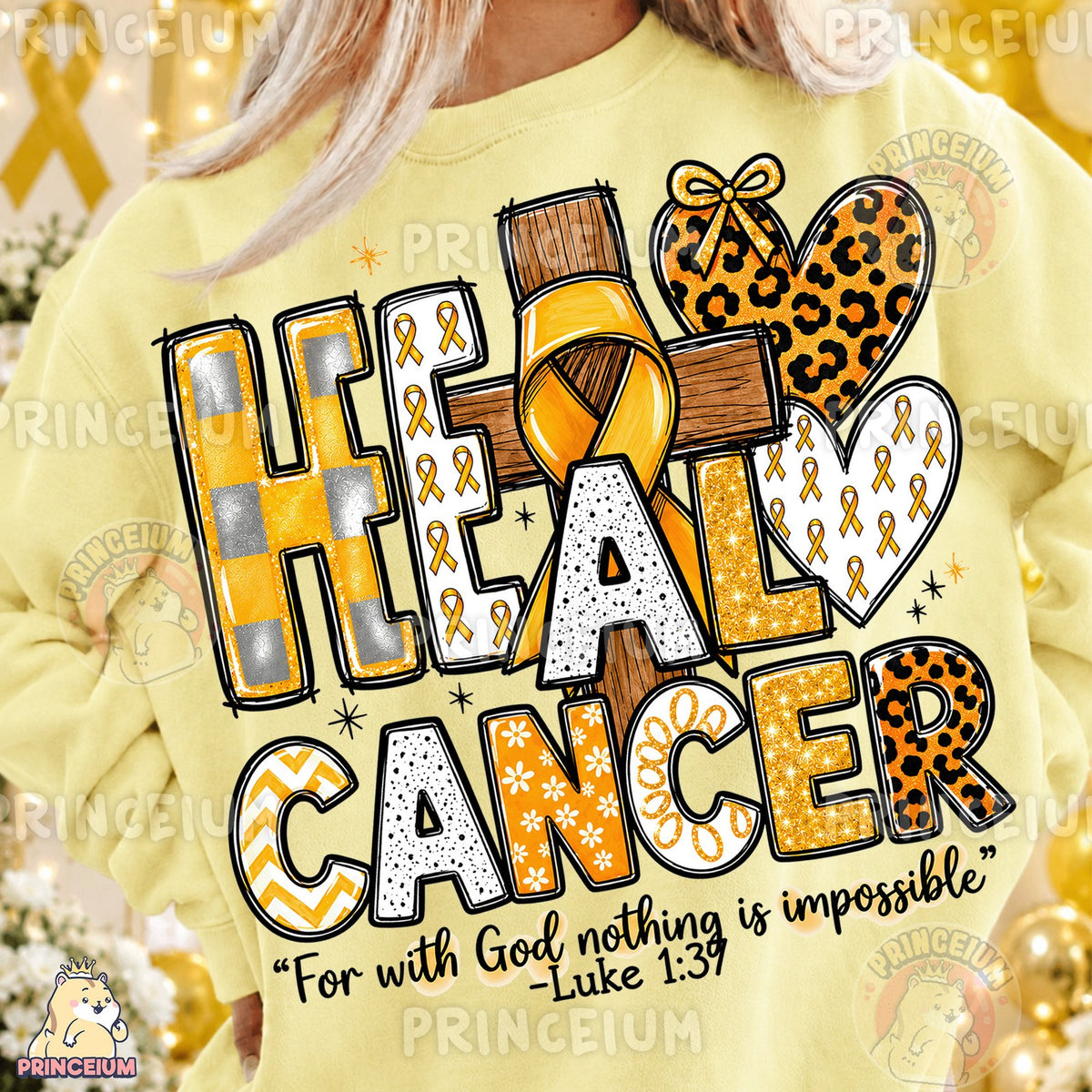 Heal Cancer Gold Ribbon