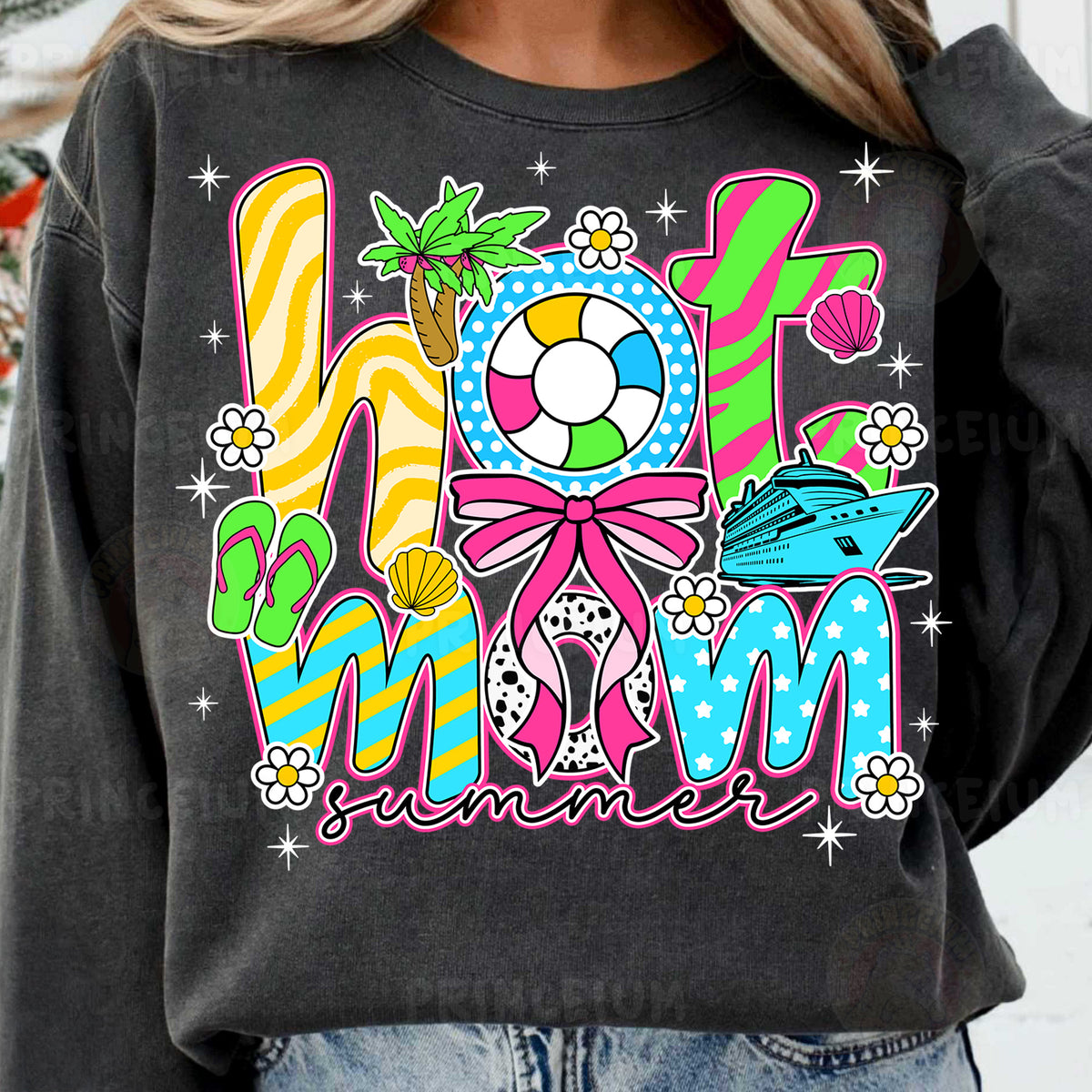 a woman wearing a black sweatshirt with the word miami on it