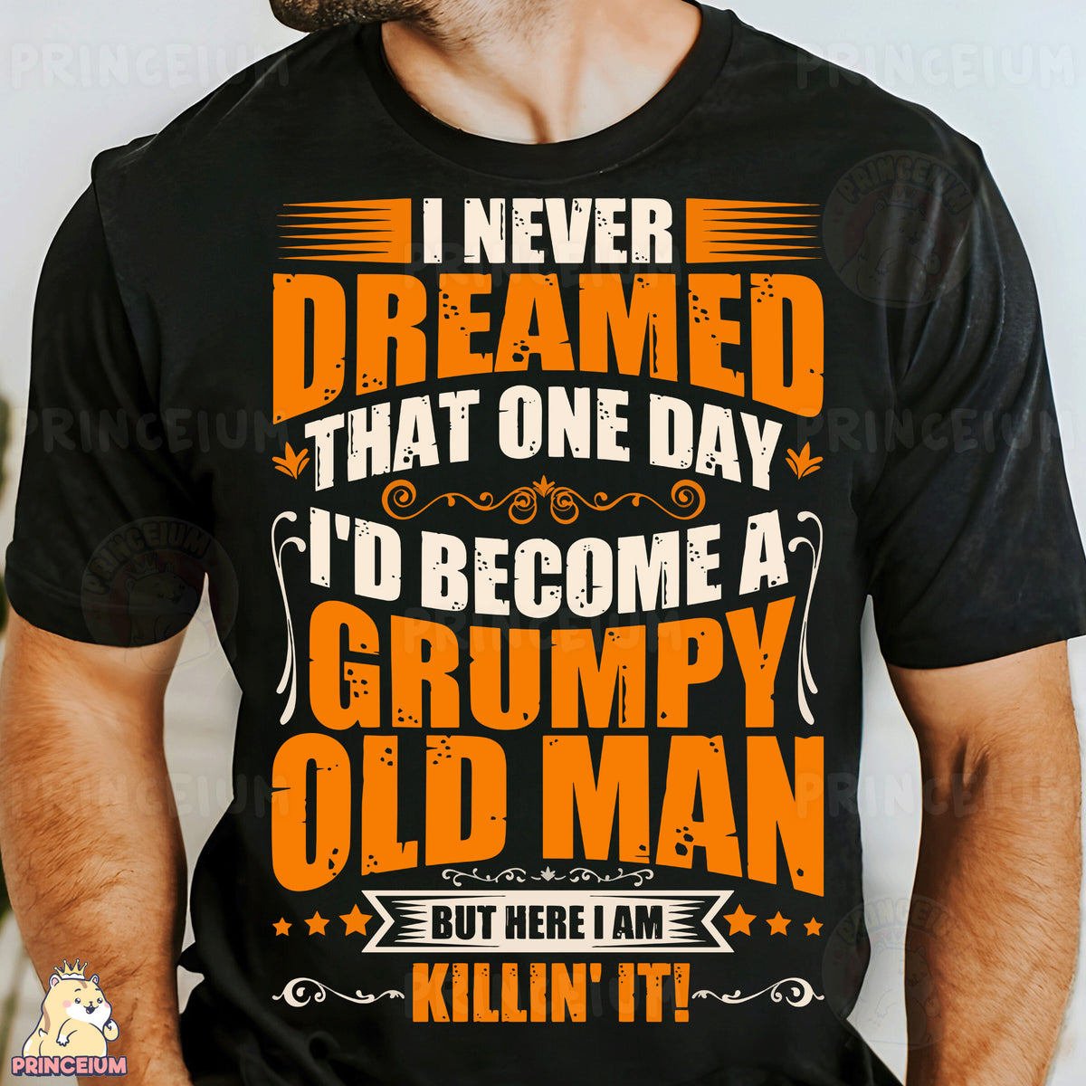 a man wearing a t - shirt that says i never dream that one day i