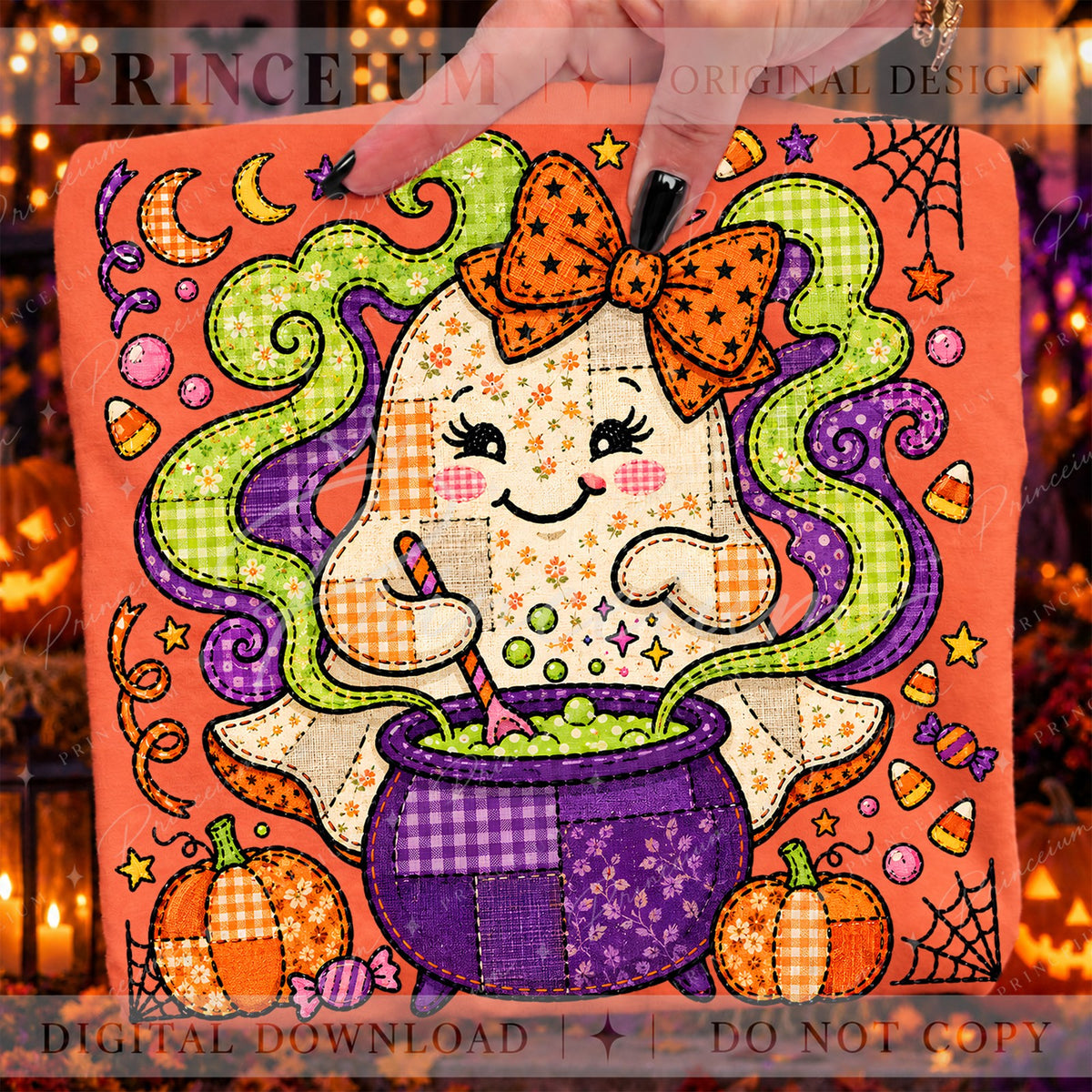 Patchwork Ghost Cauldron