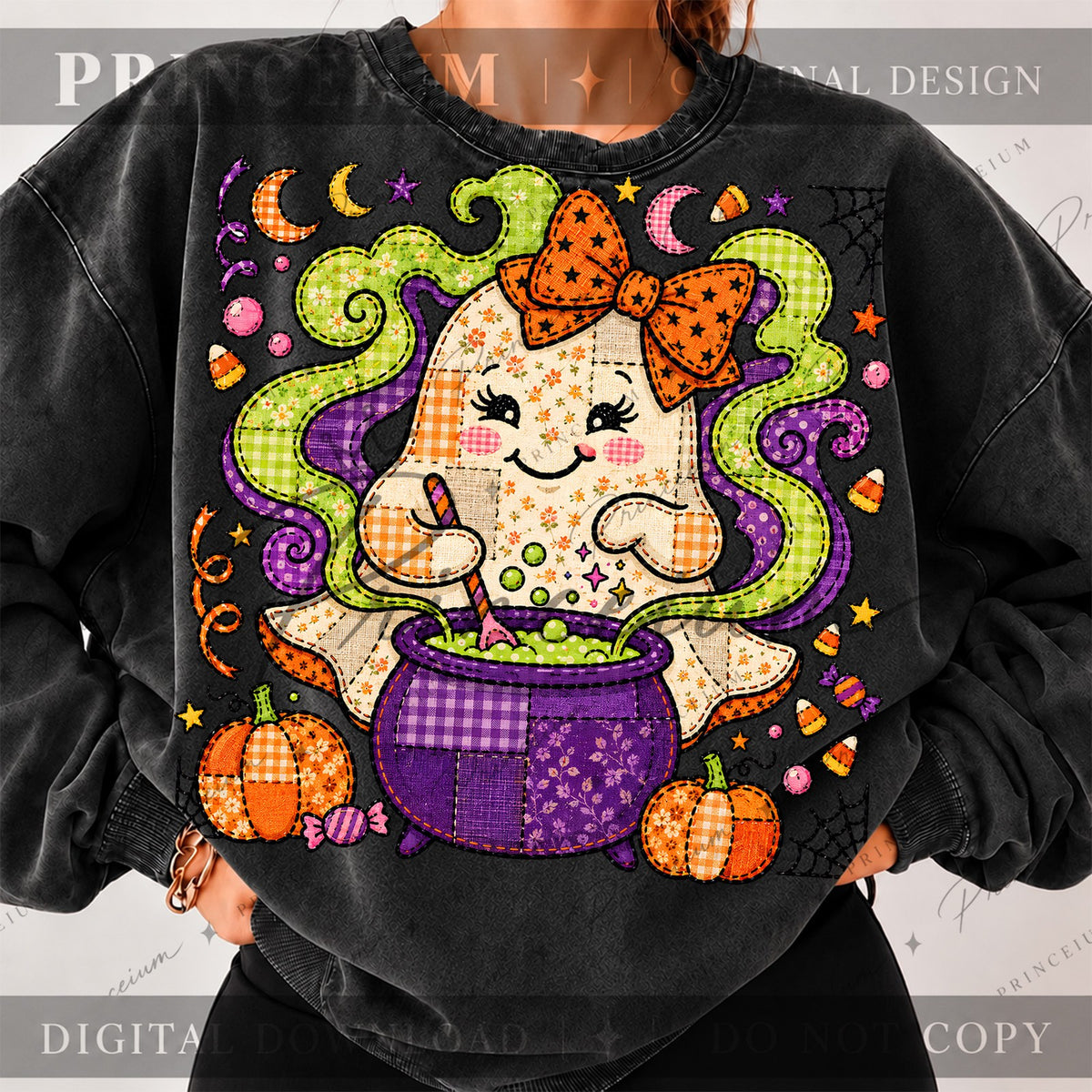 Patchwork Ghost Cauldron