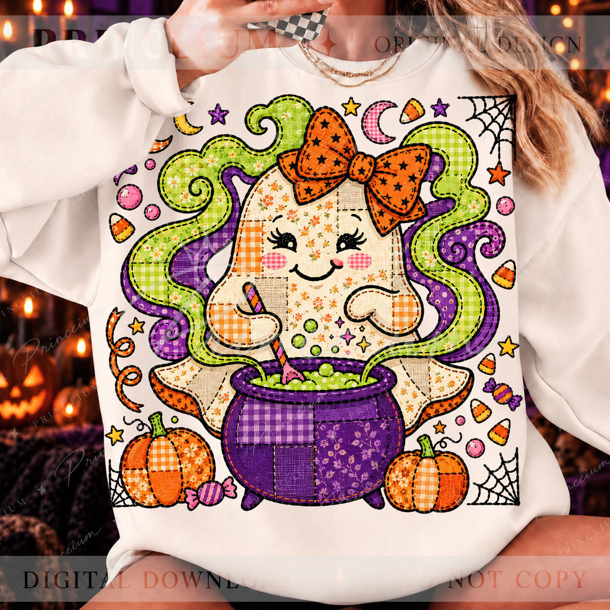 Patchwork Ghost Cauldron