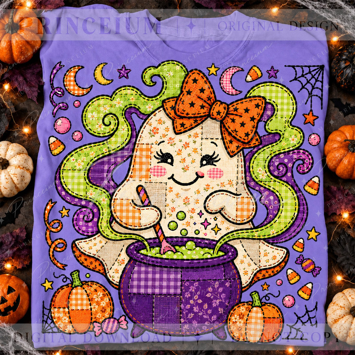 Patchwork Ghost Cauldron