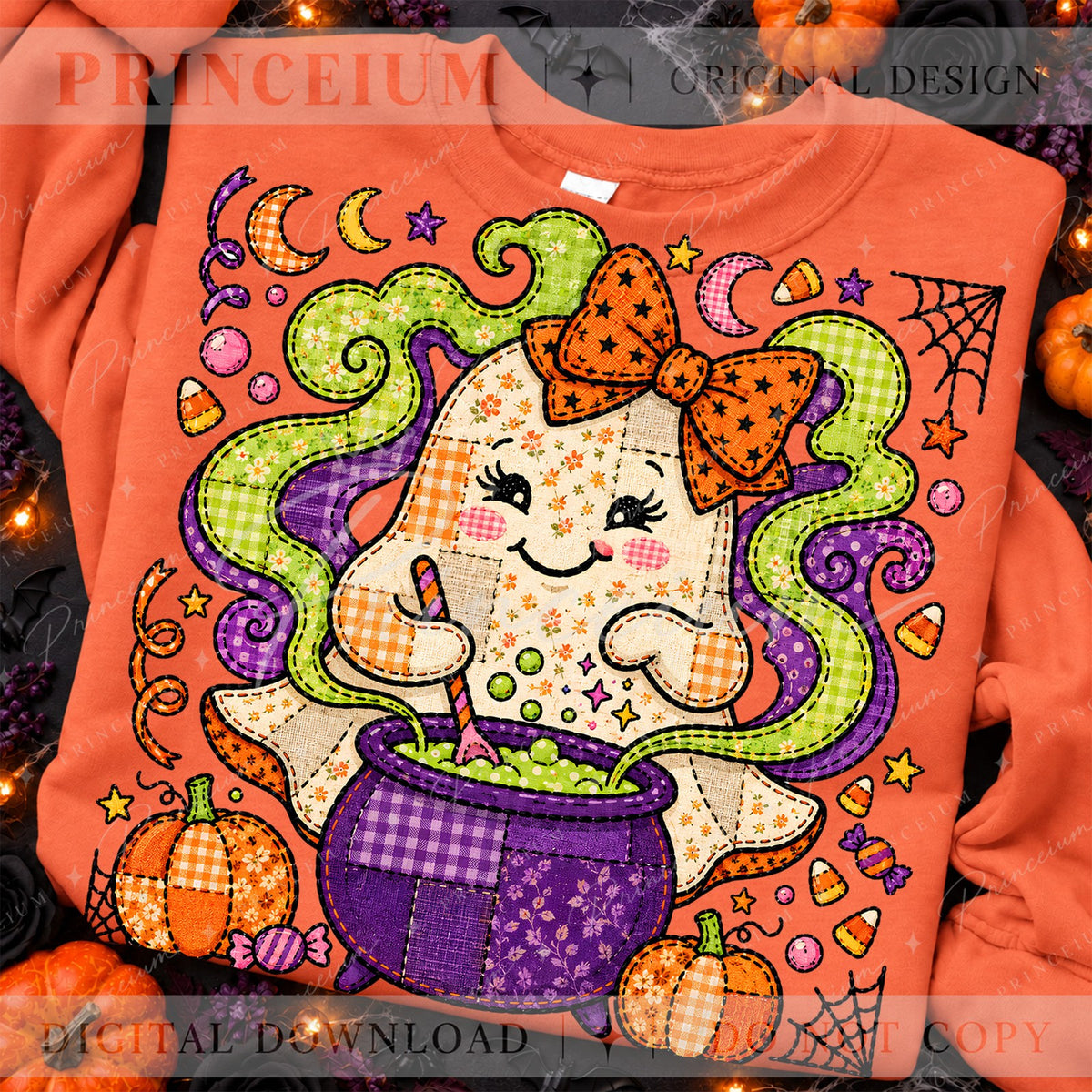 Patchwork Ghost Cauldron