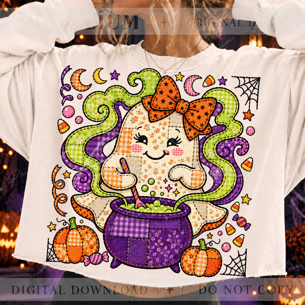 Patchwork Ghost Cauldron