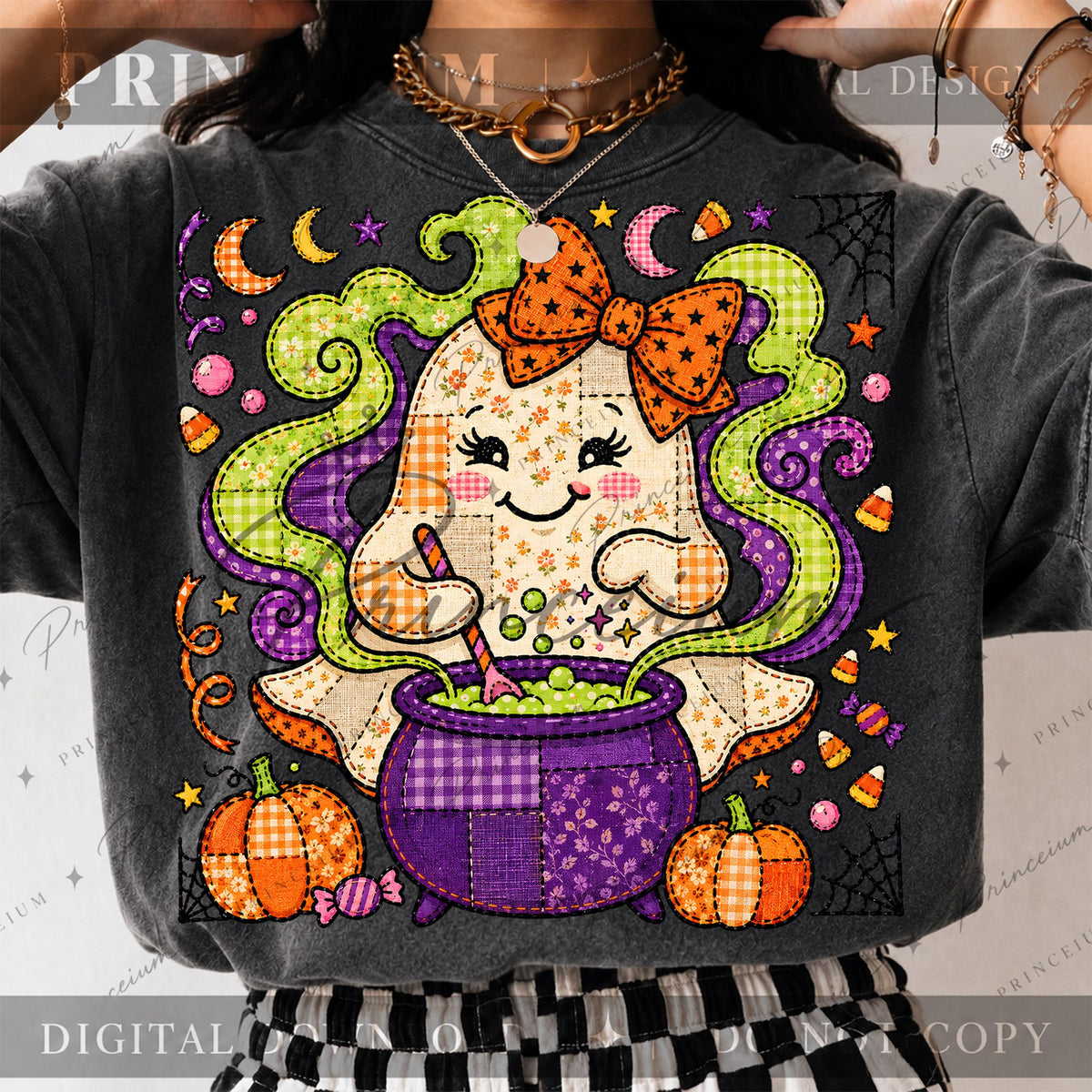 Patchwork Ghost Cauldron