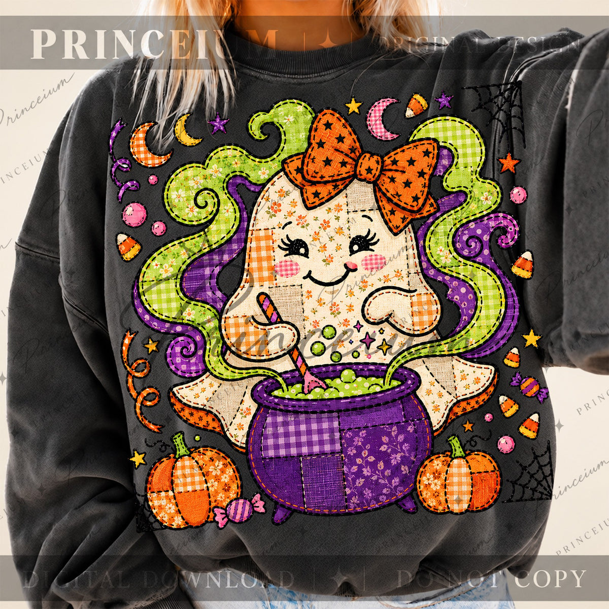 Patchwork Ghost Cauldron