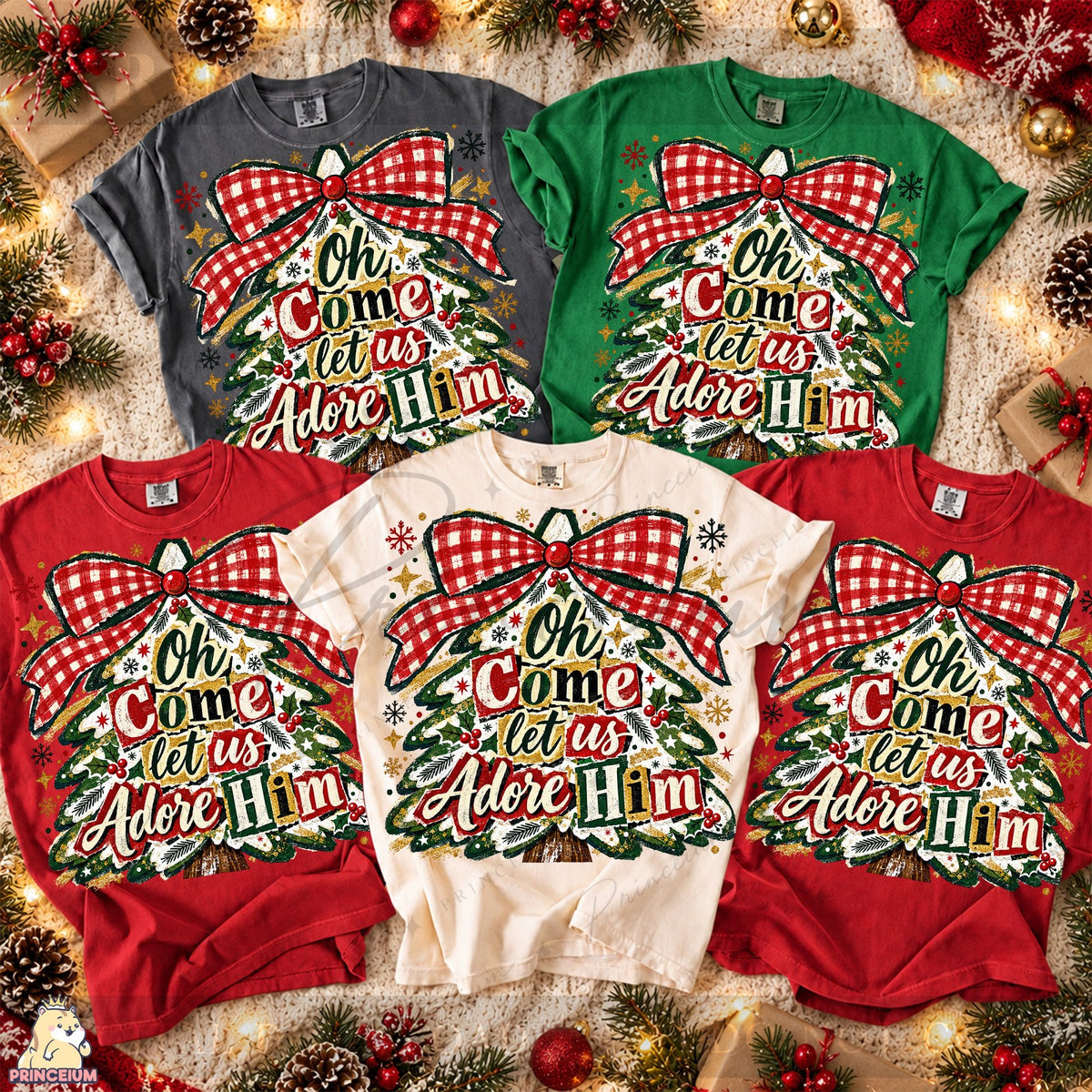 Adore Him Christmas Tree Front and Back