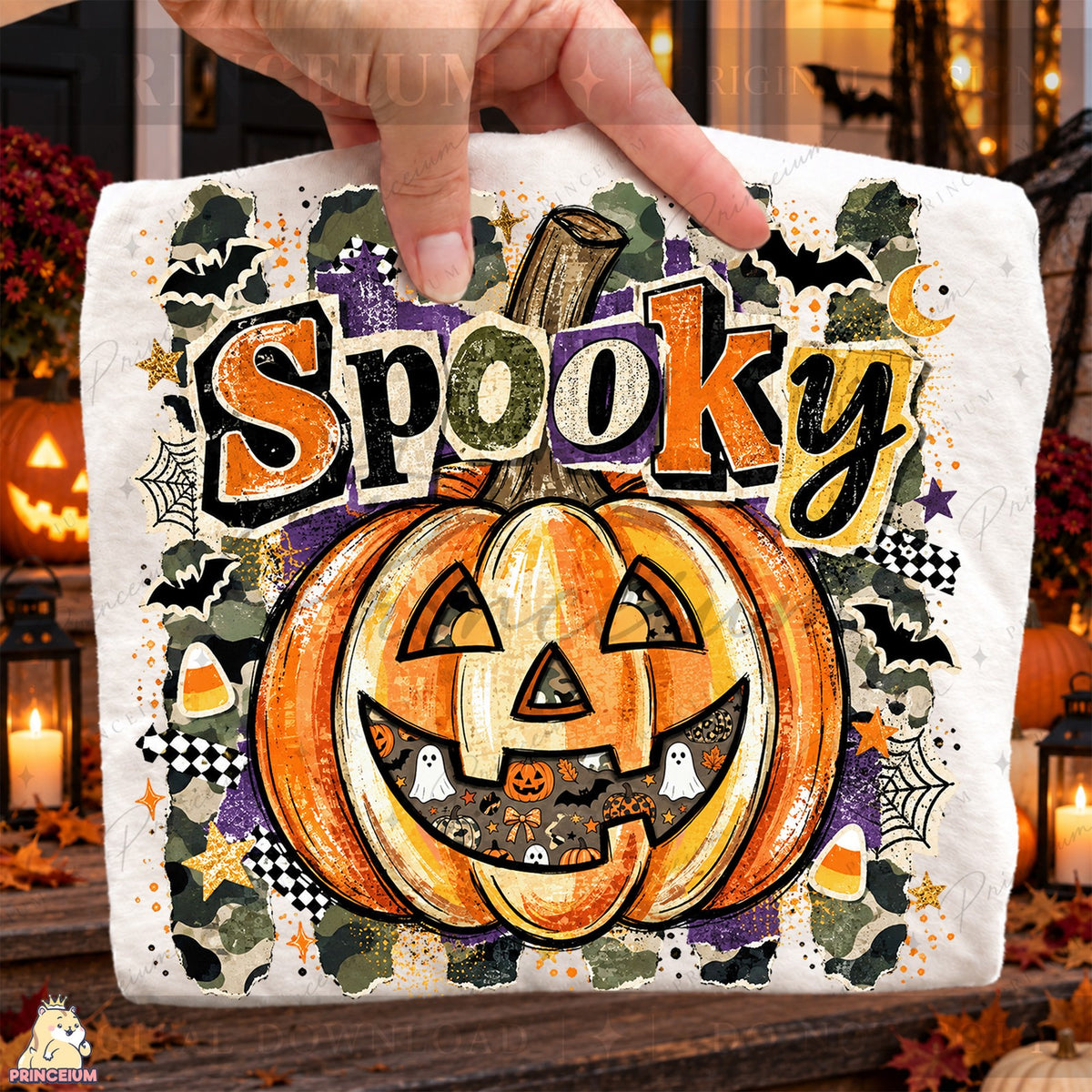 Spooky Camo Pumpkin