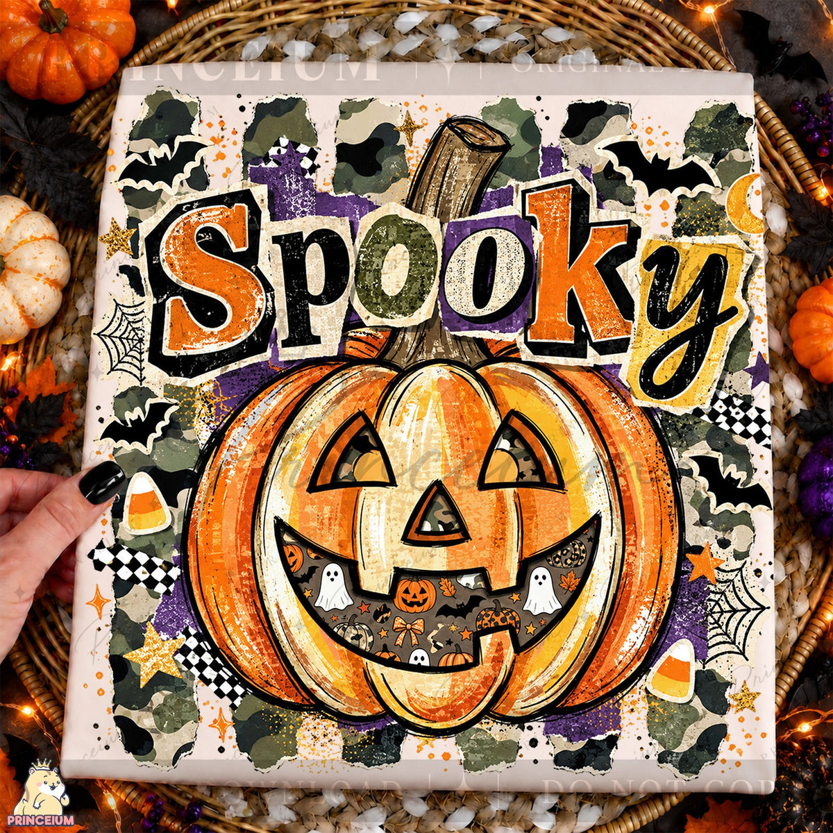 Spooky Camo Pumpkin