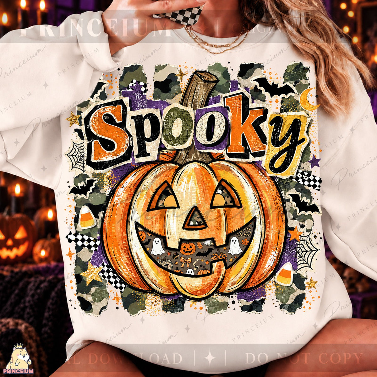 Spooky Camo Pumpkin
