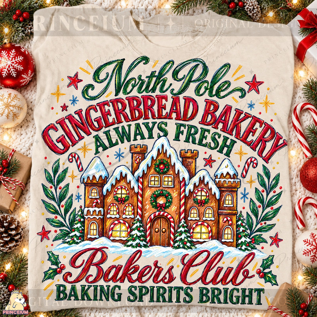 North Pole Gingerbread Bakery Front and Back